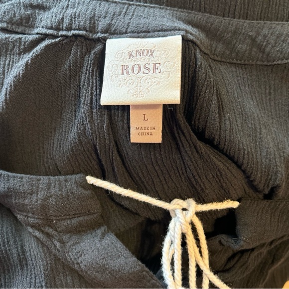 Knox Rose Large Cold Shoulder‎ Black Bohemian  Embroidered Crape Dress Cottage - Picture 8 of 9